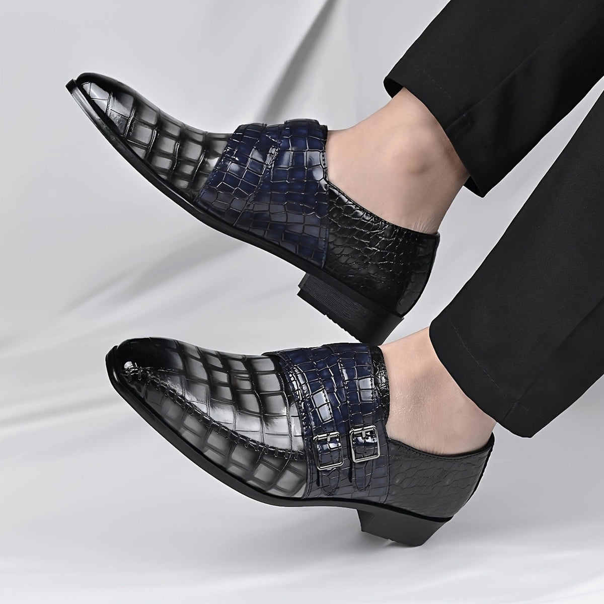 Brixon Dual Monk Strap Leather Shoes