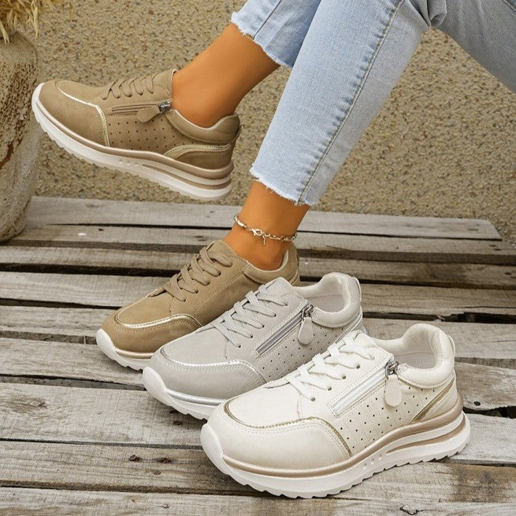 Émilie | Elegant Comfort Zip Sneakers