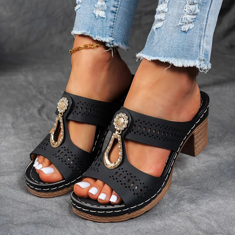 Evelyne | Open-Back Orthopedic Heeled Sandals