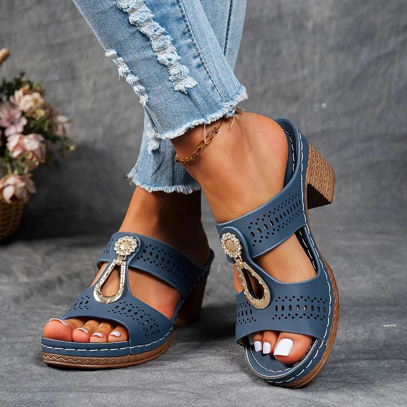 Evelyne | Open-Back Orthopedic Heeled Sandals