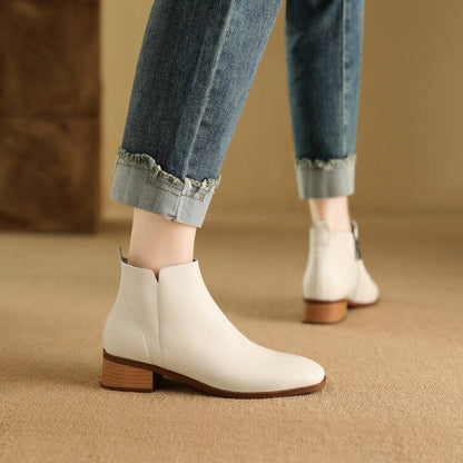 Zeny Genuine Leather Ankle Boots