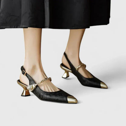 Aurelia | Slingback Moccasins Golden Elegance