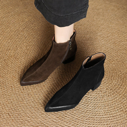 Evie Genuine Suede Ankle Boots