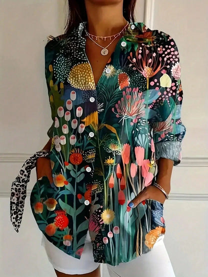 Asiah – Colorful Pattern Blouse with All-Day Comfort