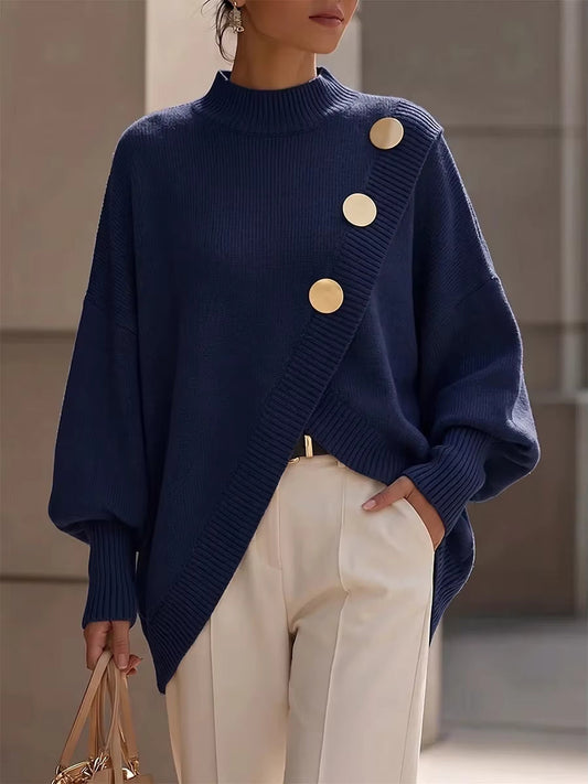Amelia - Button Detail Knit Sweater