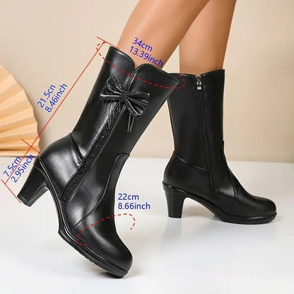 Isabella | Vintage Bow Leather Boots
