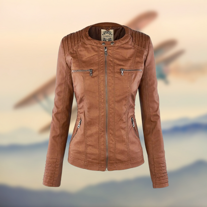 Lauren | Women’s Trendy Zip-Up Biker Jacket