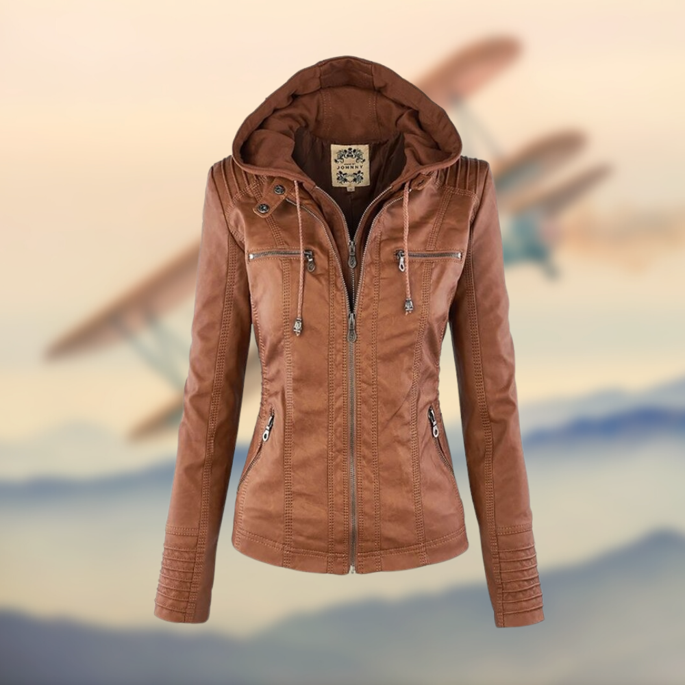 Lauren | Women’s Trendy Zip-Up Biker Jacket