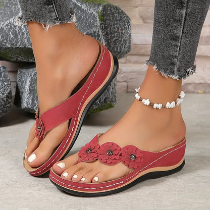 Lysiane | Floral Orthopedic Wedge Sandals