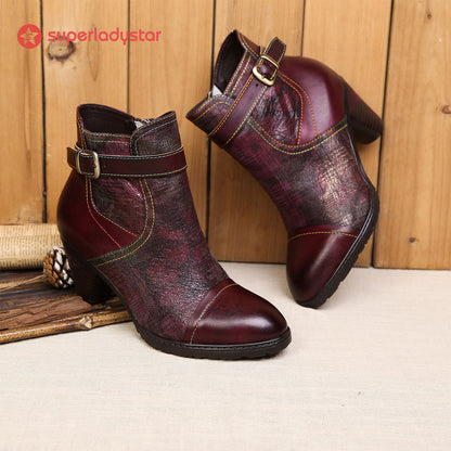Hand-painted Soft Comfy Ankle Boots