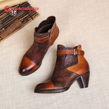 Hand-painted Soft Comfy Ankle Boots
