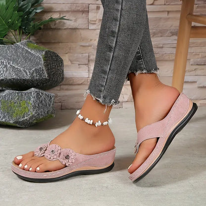 Lysiane | Floral Orthopedic Wedge Sandals