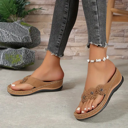 Lysiane | Floral Orthopedic Wedge Sandals