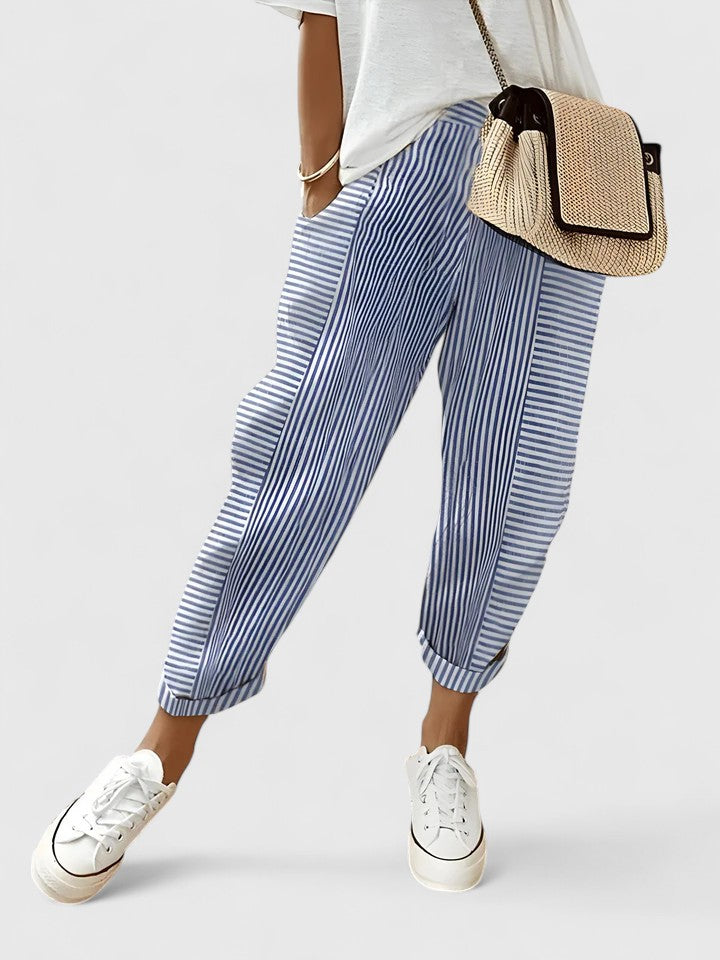 Inès | Modern Striped Jogger Pants