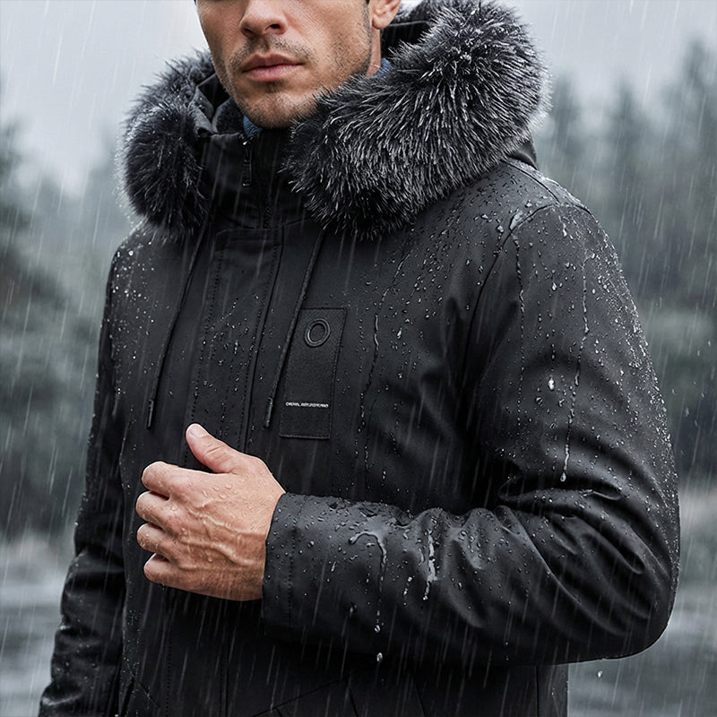 Bjorn men's winter parka with fur-trim hood