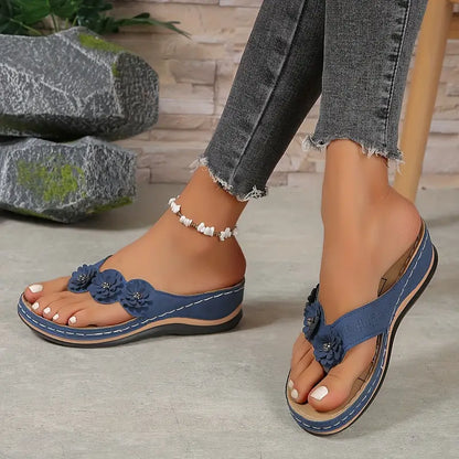 Lysiane | Floral Orthopedic Wedge Sandals