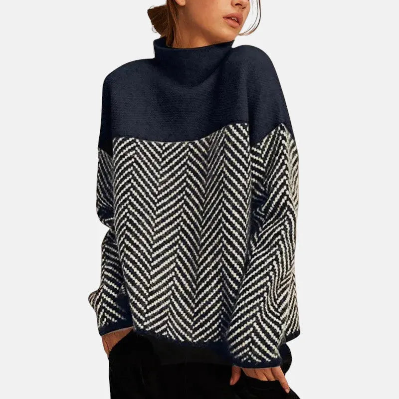 Eva | Herringbone Knit Sweater