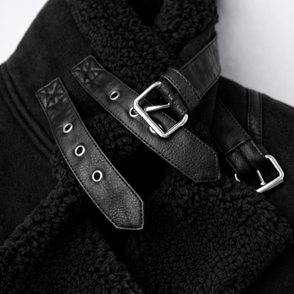 Aurelia – Shearling Suede Aviator Jacket
