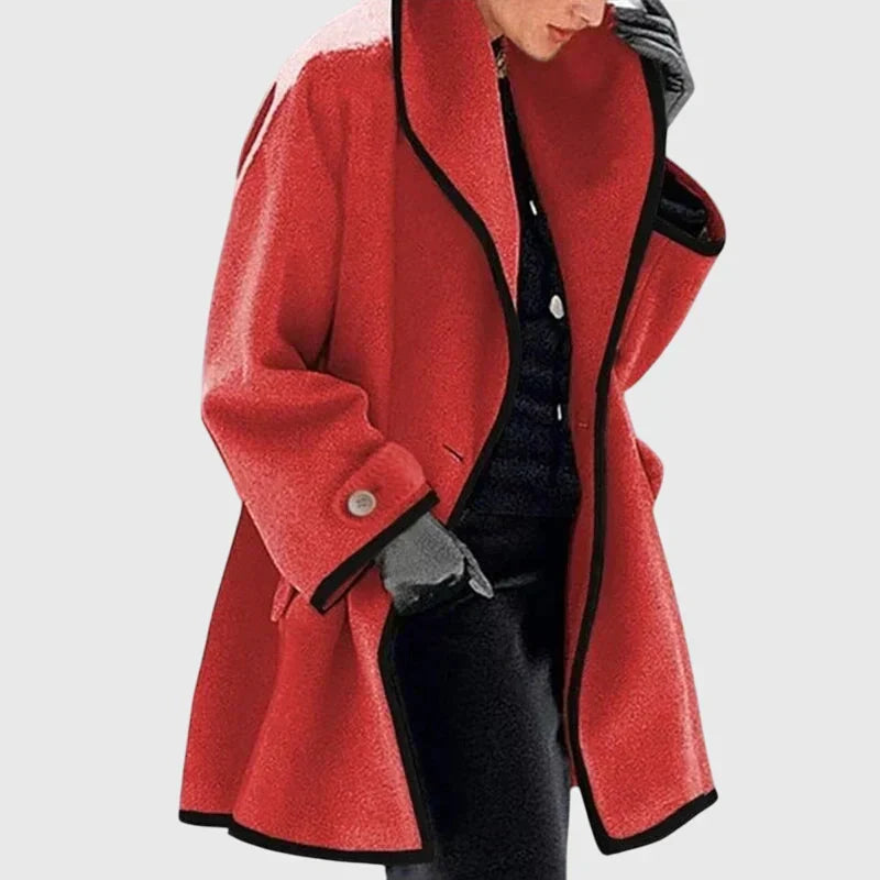 Maria double-breasted fleece jacket with pockets