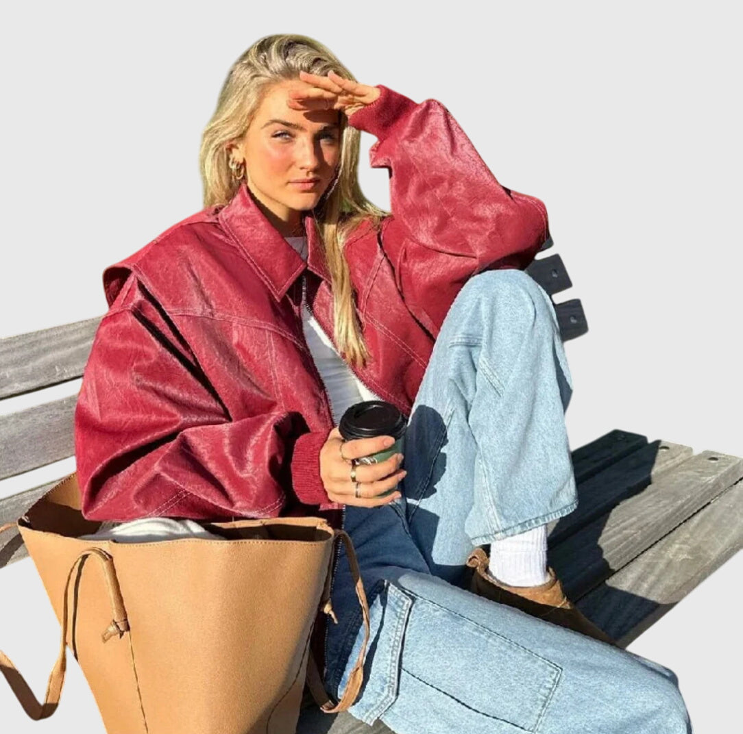 Faye™ - Oversized Leather Jacket