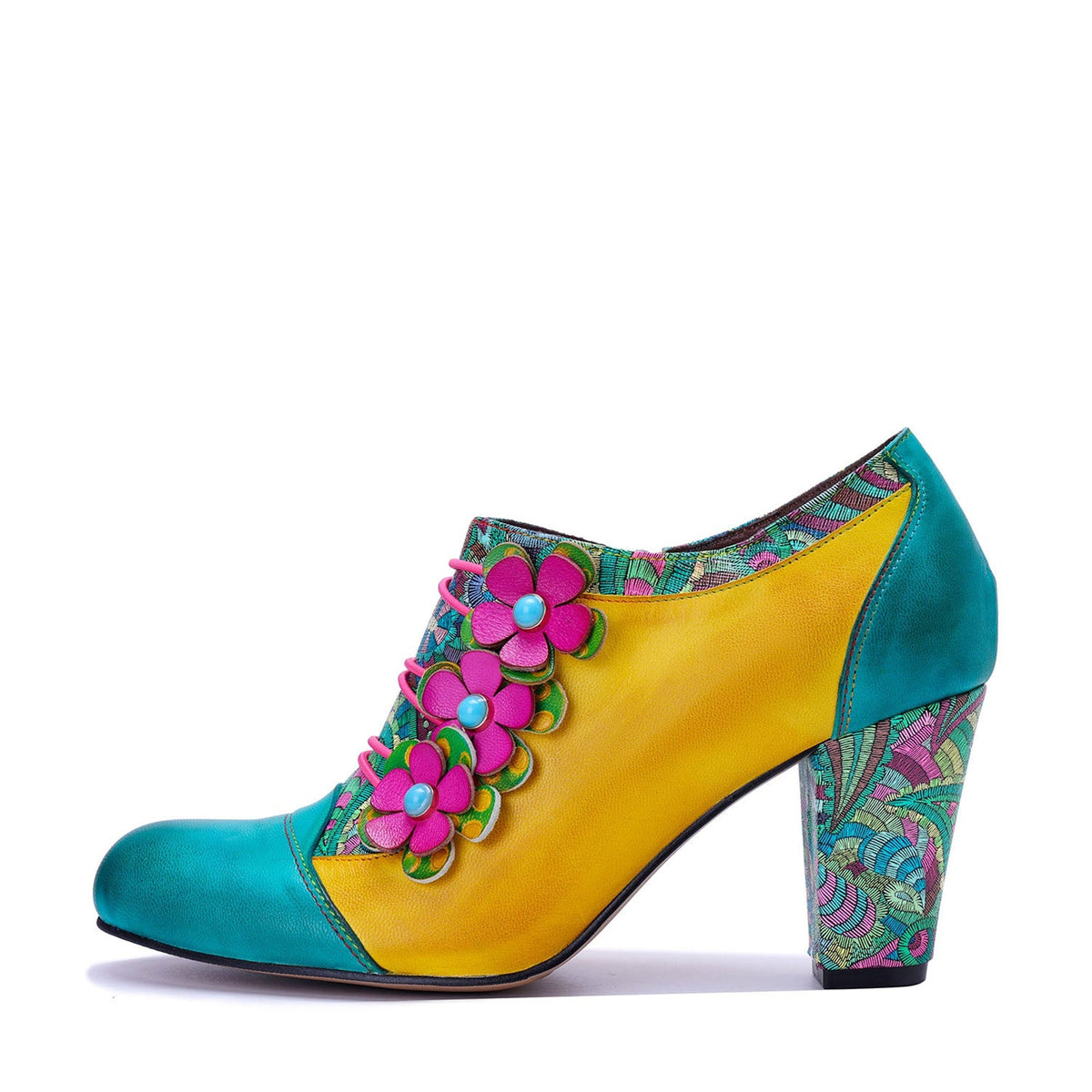 Vintage Handmade Bohemian Graffiti Pumps