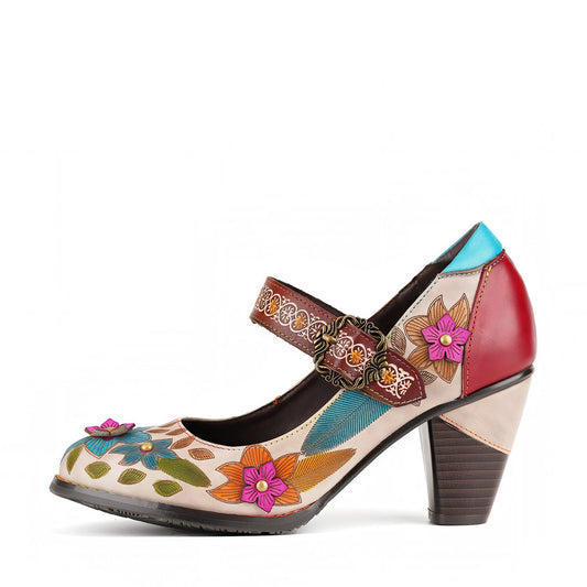 Elegant Vintage Garden Printed Pumps