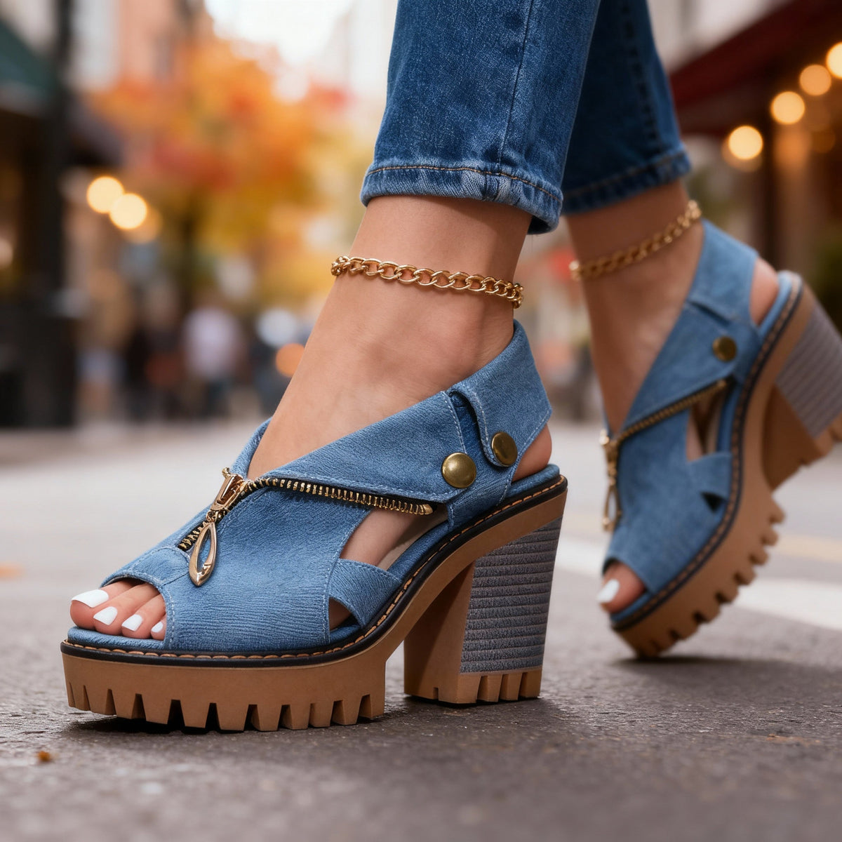 Roxanne | Women's Denim Heels