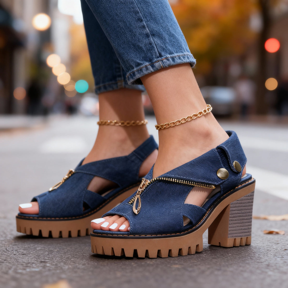 Roxanne | Women's Denim Heels