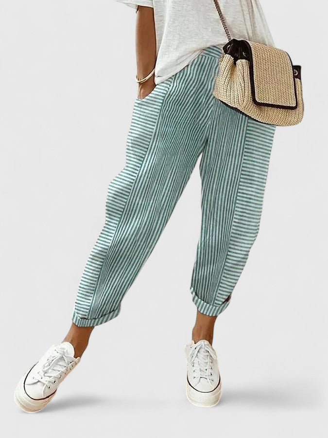Inès | Modern Striped Jogger Pants