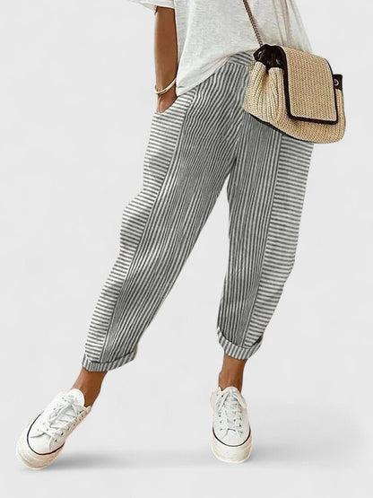 Inès | Modern Striped Jogger Pants