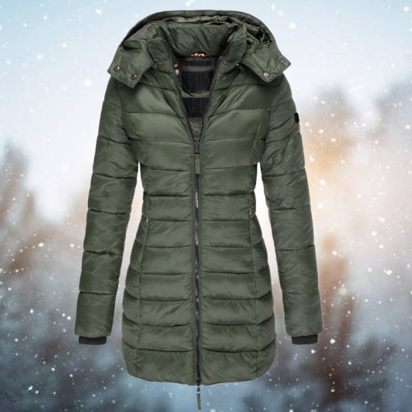 Women's zip-up down winter jacket