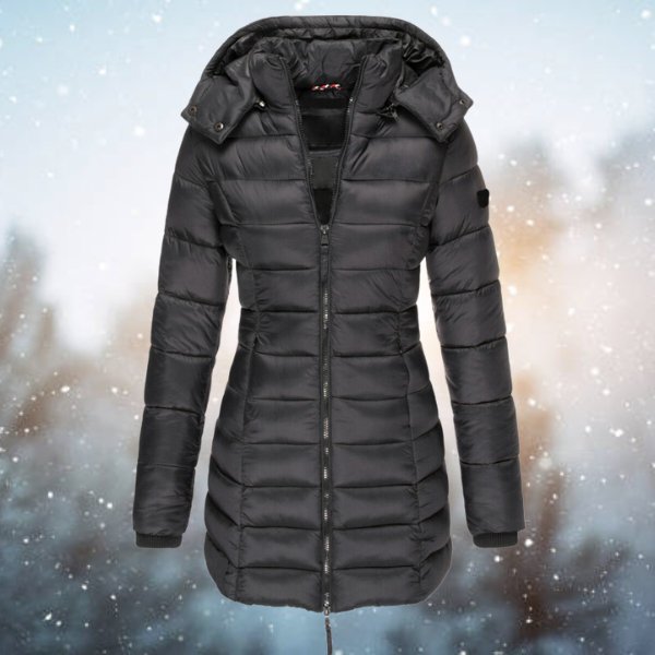 Women's zip-up down winter jacket