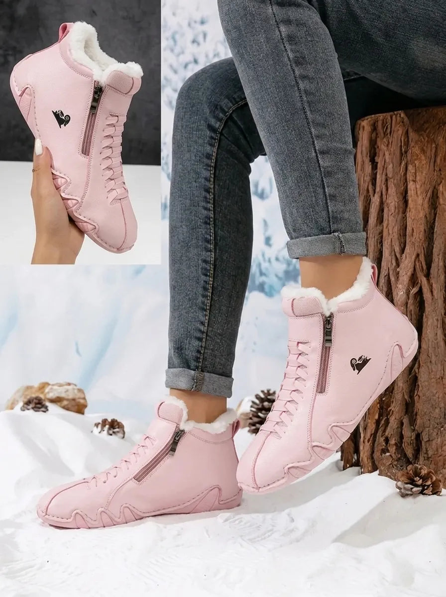 Alva faux-fur lined ankle boots with zip