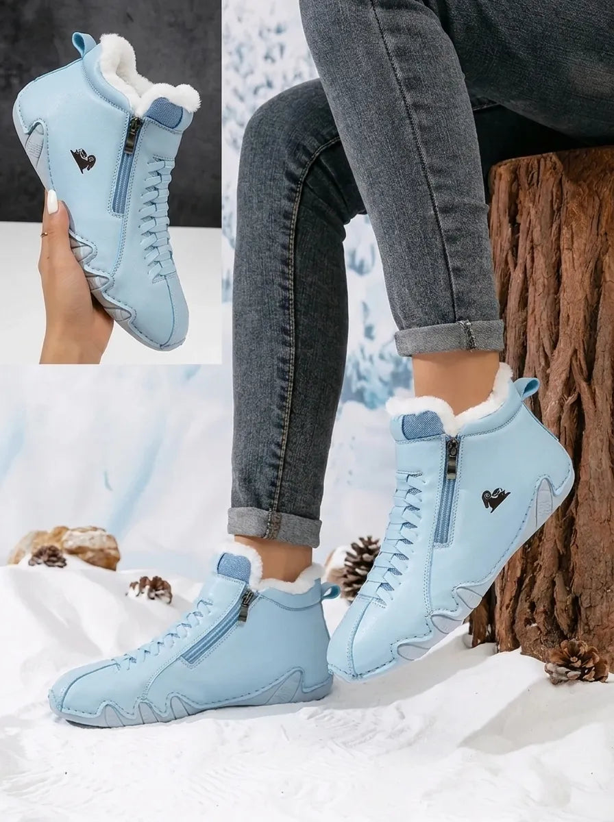 Alva faux-fur lined ankle boots with zip