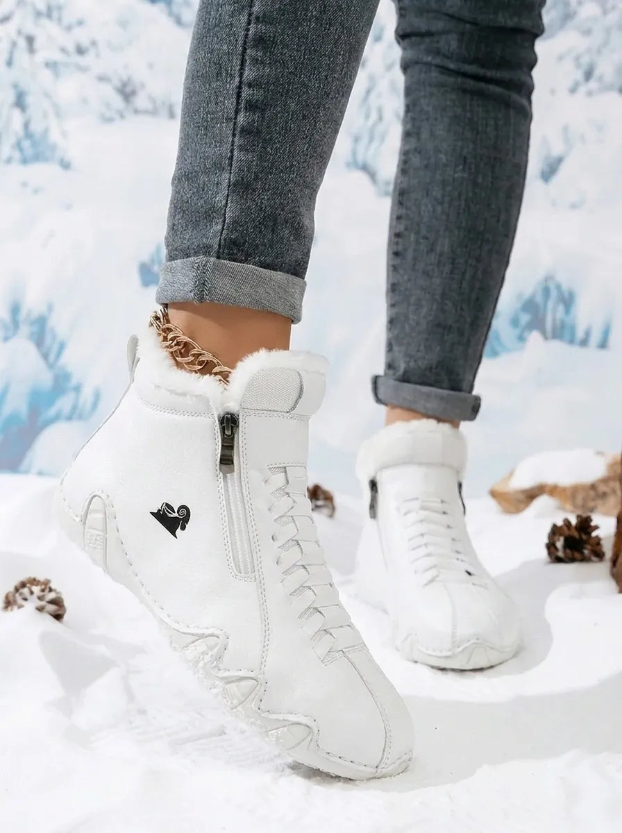 Alva faux-fur lined ankle boots with zip
