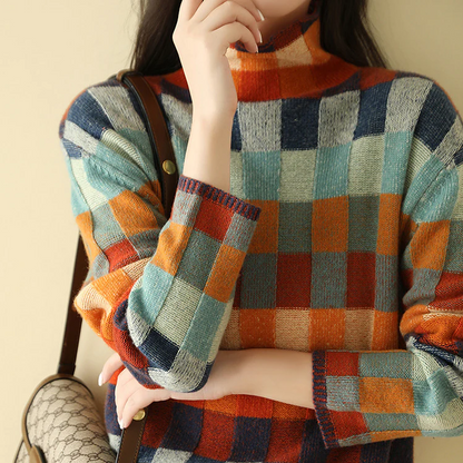 Mathilde | Trendy Checkered Sweater