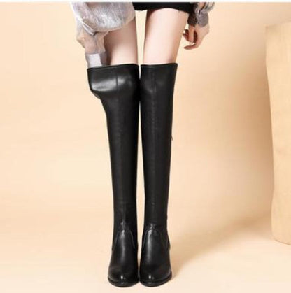 Helena | Over-the-Knee Stretch Boots with Block Heel