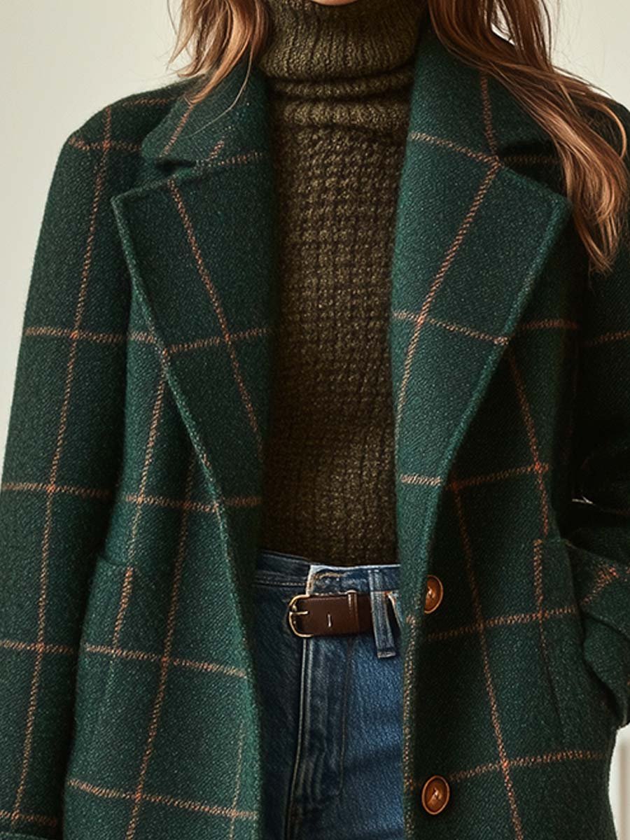 Evelyn | Classic Plaid Wool Coat