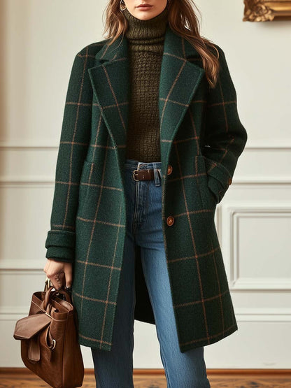 Evelyn | Classic Plaid Wool Coat