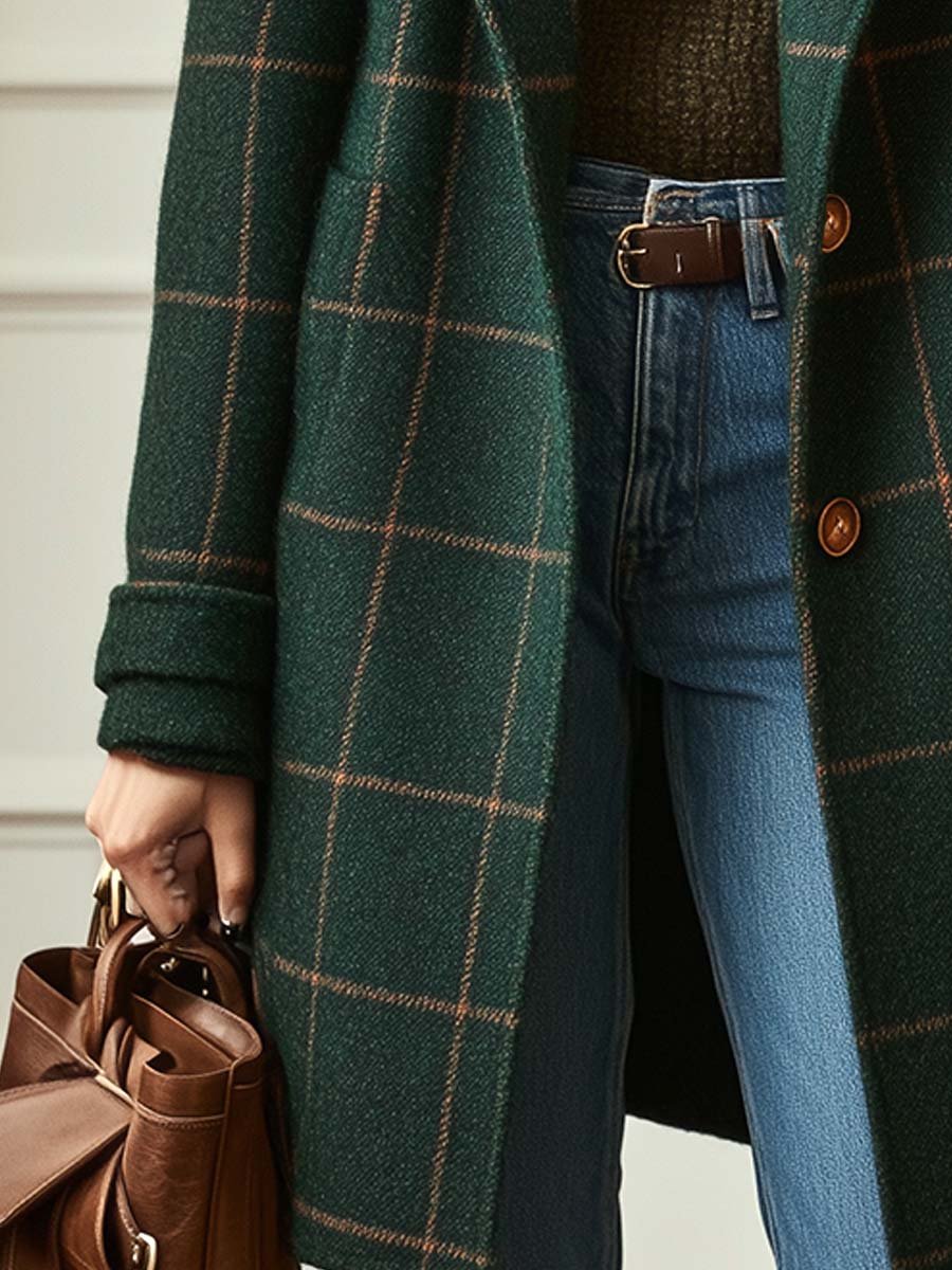 Evelyn | Classic Plaid Wool Coat