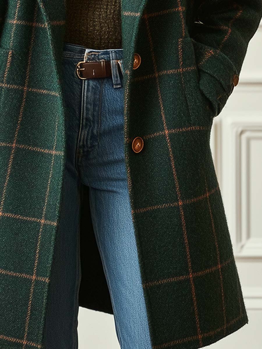 Evelyn | Classic Plaid Wool Coat
