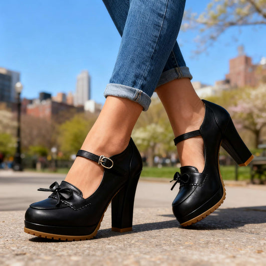 Ashley | Women's Bow-Tie Buckle Pumps