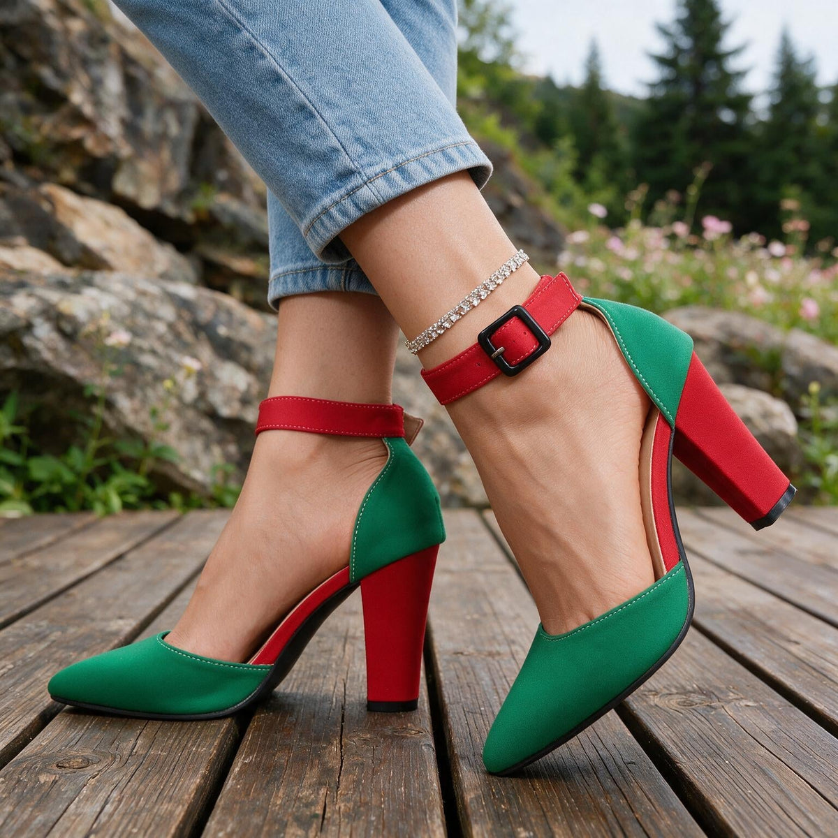 Roxanne | Women's Retro Buckle Heels