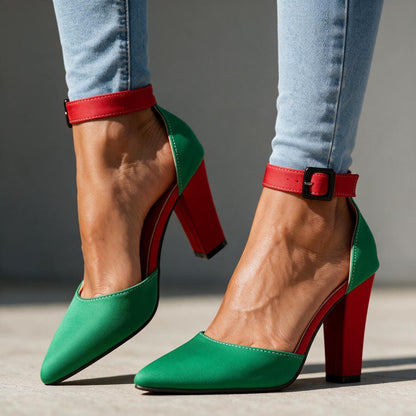 Roxanne | Women's Retro Buckle Heels