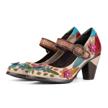 Elegant Vintage Garden Printed Pumps