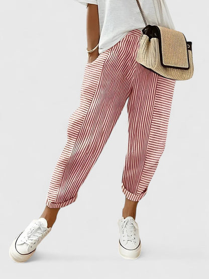 Inès | Modern Striped Jogger Pants