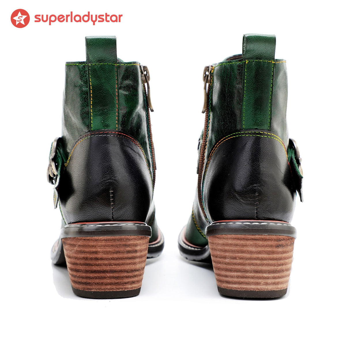 Retro Casual Style Strap Low Heel Booties