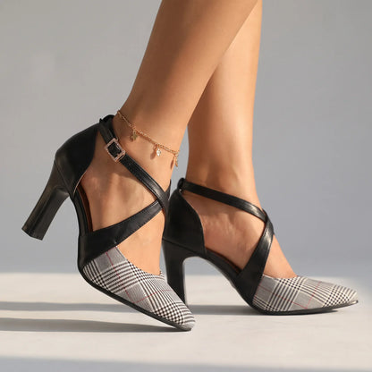 Scarlett Houndstooth Heels