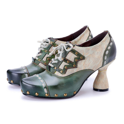 Vintage Forest Grace Lace-Up Pumps