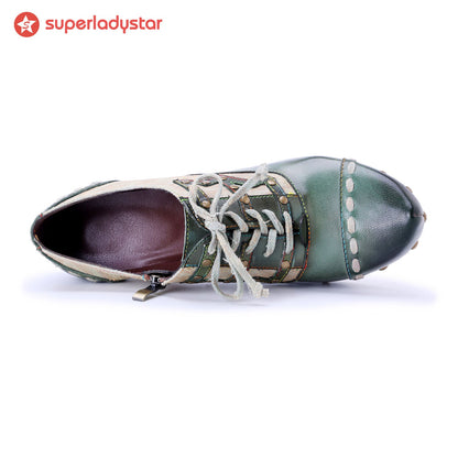 Vintage Forest Grace Lace-Up Pumps
